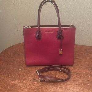 Michael Michael Kors Mercer Large Pebbled and Embossed Leather Accordion Tote